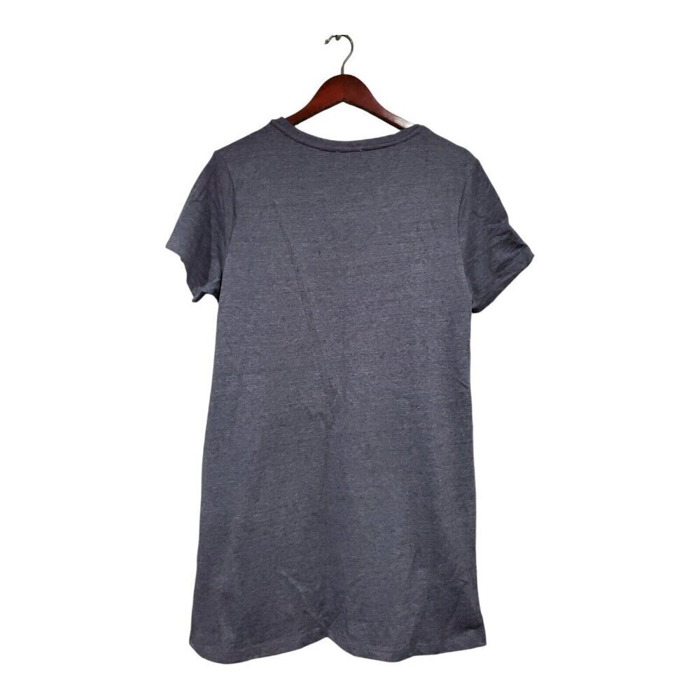 Umgee Womens Small Tunic T Shirt Dress Embroidered Floral Blue Pink Pockets - Picture 9 of 13